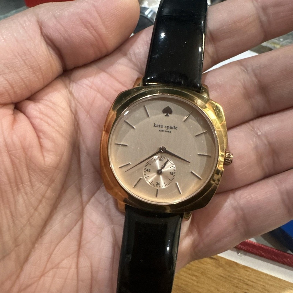 Works Kate Spade Live Colorfully Gold Tone Ladies Watch New Battery 38mm Fit 7.5